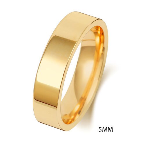 Solid 9ct Yellow Gold Flat Court Wedding Ring From 2mm 8mm - Etsy UK