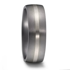 Tantalum & Platinum 5.5mm Court Wedding Ring, Matt Finish, 5.5mm In Width, Unisex Wedding Ring, Sizes J - Z+3