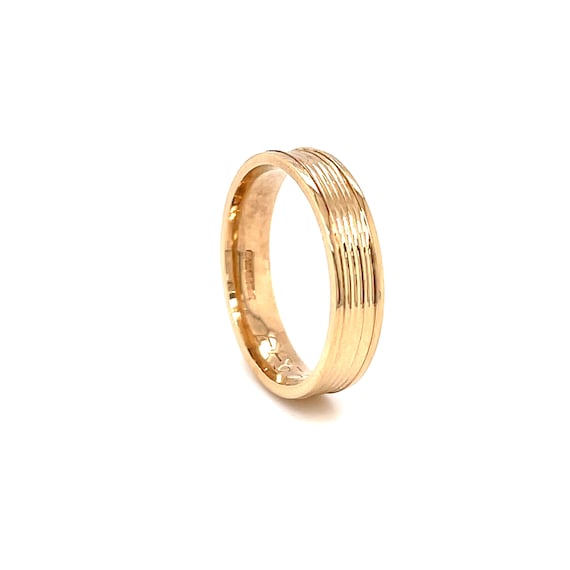 Wedding Gold Dress Rings Australia Pre-Owned 9ct Yellow Gold 4mm Ribbed  Wedding Ring/Dress Ring, Handmade, UK Hallmark, Size K And M