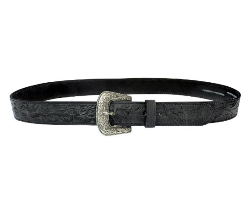 Western Leather Belt Floral Full Grain Removeable Belt Etsy