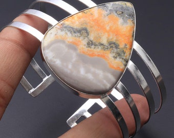 A+Bumble Bee Jasper Bangle 925 Silver Plated Bangle Gift Bangle Top Quality Bracelet Gemstone Bracelet Boho /& hippie Bracelet Cuff Bracelet