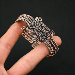Handmade Copper Wire Wrap Cuff Bracelet Copper Wire Wrapped Adjustable Big Cuff Bangle Amazing Copper Wire Jewelry Design Cuff For Women