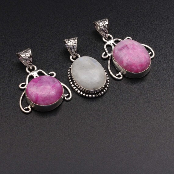 Pink moonstone pendant sale