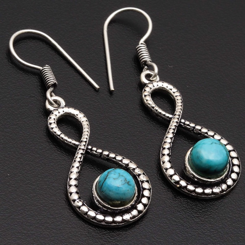 Natural Turquoise Gemstone Handmade 925 Sterling Silver Plated New Style Pendant /& Earrings Sets Jewelry USA 703