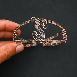 Copper Wire Wrap Cuff Bracelet Copper Wire Wrapped Adjustable Cuff Gemstone Bangle Copper Wire Jewelry Handmade Design Cuff Gift For Sister