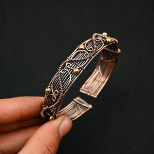 Copper Wire Wrap Cuff Bracelet Copper Wire Wrapped Cuff Bangle Superb Copper Wire Jewelry Handmade Design Cuff For Birthday, Gift For Her