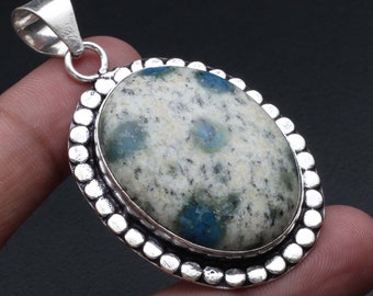 K2 Blue Pendant, Gemstone jewellery Woman necklace Pendant Gift For Her Pendant Sterling Silver Plated Pendant Girls Gemstone XY1180