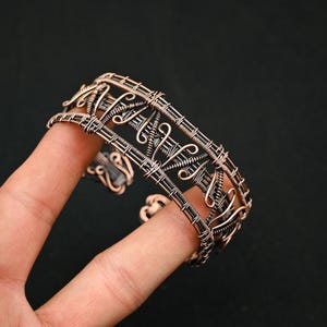 Handmade Copper Wire Wrap Cuff Bracelet Copper Wire Wrapped Adjustable Big Cuff Bangle Amazing Copper Wire Jewelry Design Cuff For Women