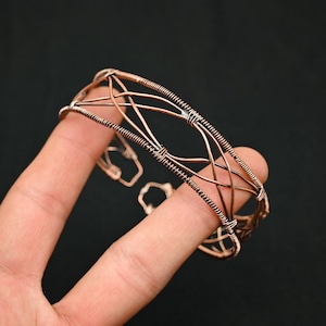 Adjustable Copper Wire Wrap Cuff Bracelet Copper Wire Wrapped Cuff Bangle Amazing Copper Wire Jewelry Handmade Design Cuff Gift For Birthday