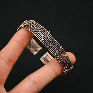 Copper Wire Wrap Cuff Bracelet Copper Wire Wrapped Adjustable Cuff Bangle Gorgeous Copper Wire Jewelry Handmade Design Cuff Gift For Women