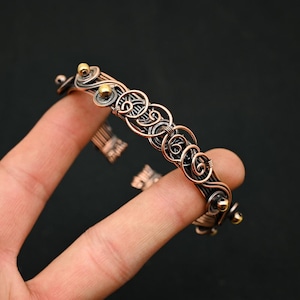 Handmade Copper Wire Wrap Cuff Bracelet Copper Wire Wrapped Adjustable Big Cuff Bangle Amazing Copper Wire Jewelry Design Cuff For Women