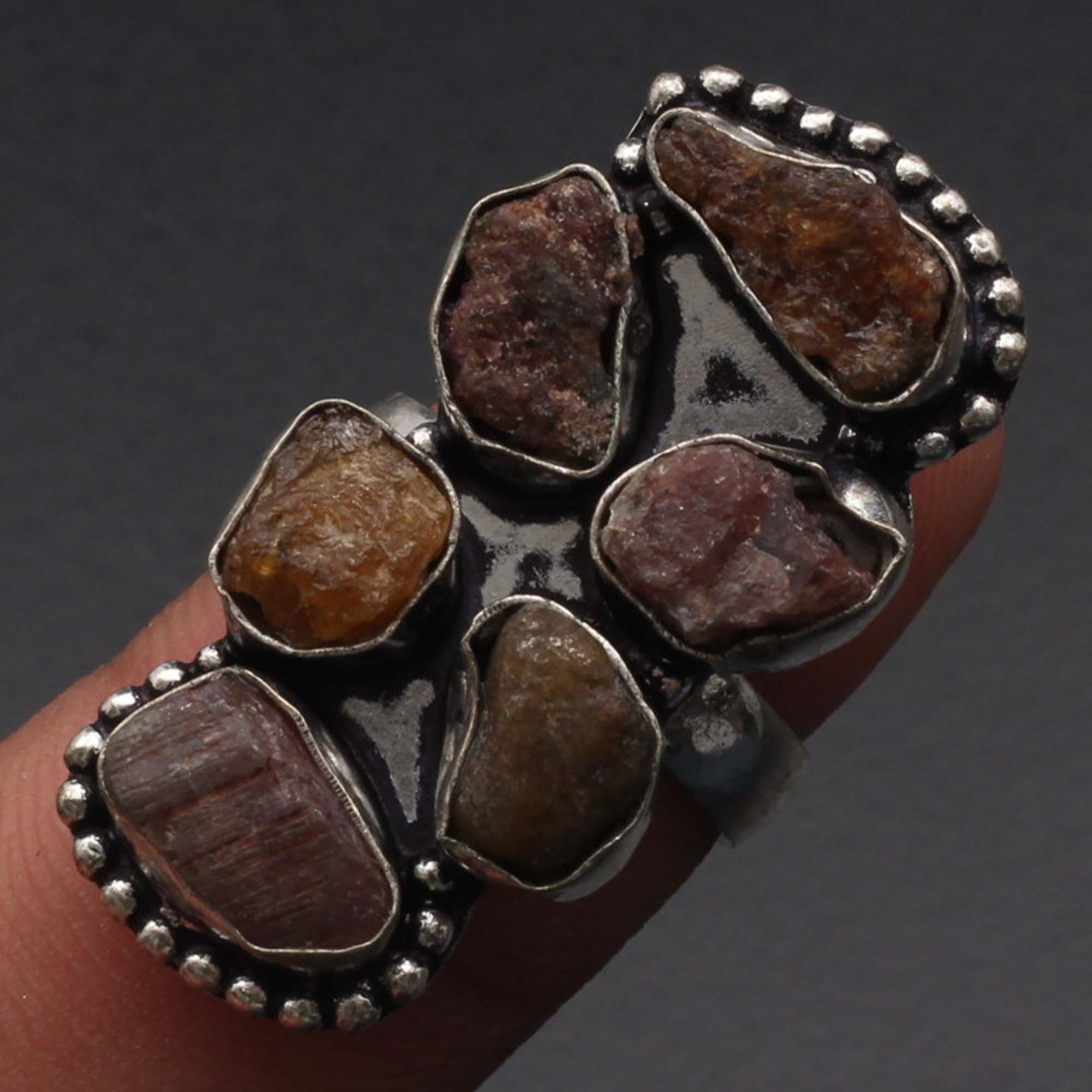 Kyanite Rough Gemstone Handmade Ring Gift for Him 925