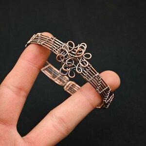 Copper Wire Wrap Cuff Bracelet Copper Wire Wrapped Adjustable Cuff Bangle Gorgeous Copper Wire Jewelry Handmade Design Cuff Gift For Father