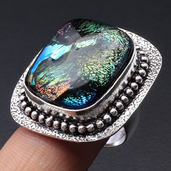 Dichroic glass best sale ring