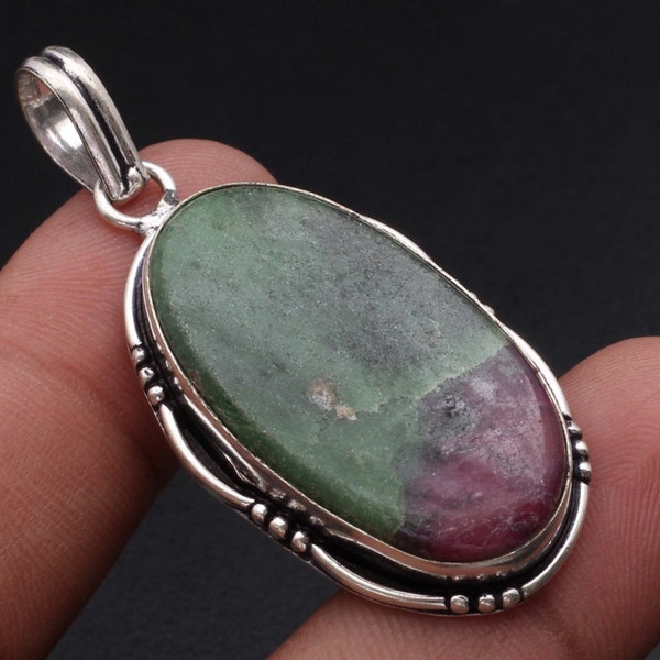 Ruby Zoisite Pendant, Gemstone jewellery Woman necklace Pendant Gift For Her Pendant Sterling Silver Plated Pendant Girls Gemstone XY1700