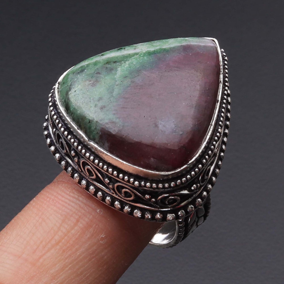 Ruby Fuchsite Ring, Jewellery Ring Vintage Style Ring Sterling Silver ...