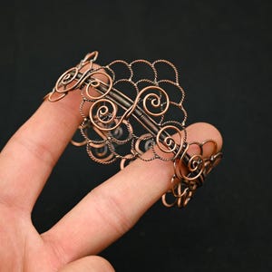 Copper Wire Wrap Cuff Bracelet Copper Wire Wrapped Adjustable Cuff Bangle Gorgeous Copper Wire Jewelry Handmade Design Cuff Gift For Sister