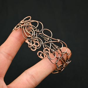 Handmade Copper Wire Wrap Cuff Bracelet Copper Wire Wrapped Adjustable Big Cuff Bangle Amazing Copper Wire Jewelry Design Cuff For Women