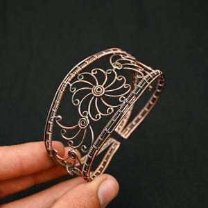 Handmade Copper Wire Wrap Cuff Bracelet Copper Wire Wrapped Adjustable Big Cuff Bangle Mesmerizing Copper Wire Jewelry Design Cuff For Women