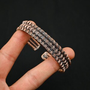 Copper Wire Wrap Cuff Bracelet Copper Wire Wrapped Adjustable Cuff Bangle Gorgeous Copper Wire Jewelry Handmade Design Cuff Gift For Father
