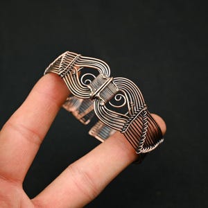 Copper Wire Wrap Cuff Bracelet Copper Wire Wrapped Big Cuff Bangle Amazing Copper Wire Jewelry Handmade Design Cuff Gift For Her, Best Gift
