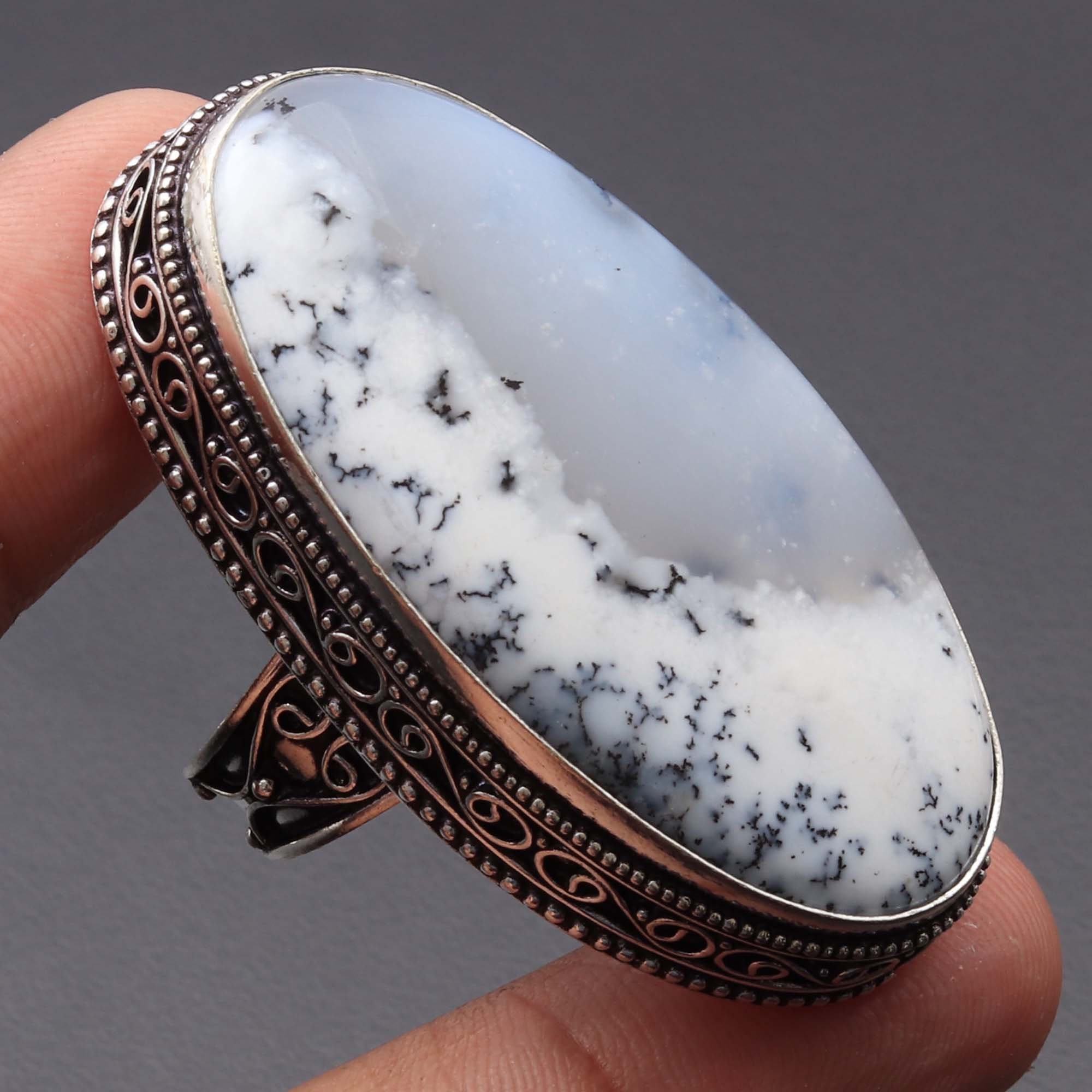 Dendritic Opal Ring Woman Gemstone Ring Jewellery Gift for - Etsy