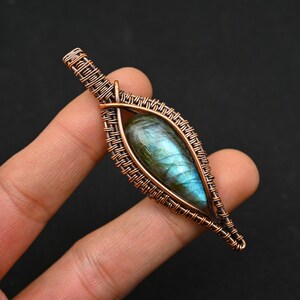 Labradorite Pendant Copper Wire Wrap Pendant Handmade Copper Gorgeous Labradorite Jewelry Pendant Wire Wrapped Jewelry Gift For Mother