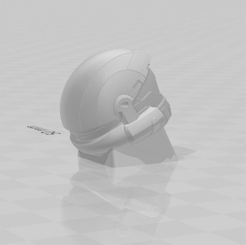 K&ouml;nnte beinhalten: Ein wei&szlig;er 3D-gedruckter Helm mit Visier und einer strukturierten Oberfl&auml;che.