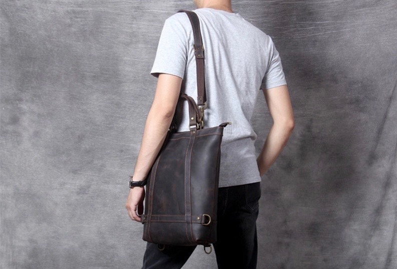 Leather Bag Pack Mens Bag Women's Bag Pack Genuine - Etsy