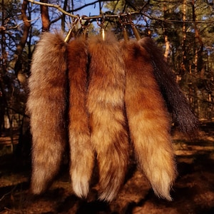 Fox Tail Real Natural Pendant Keychain Real Bullet Shell
