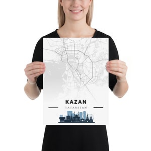 Kazan Wall Art Decor - Modern City Poster, Tatarstan Russia