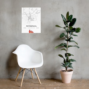 Petropavl Wall Art Decor - Modern City Poster, Kazakhstan