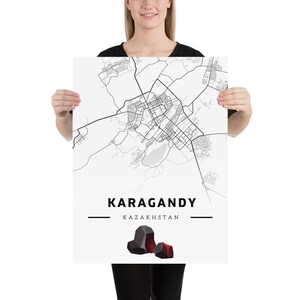 Karaganda Wall Art Decor - Modern City Poster, Kazakhstan