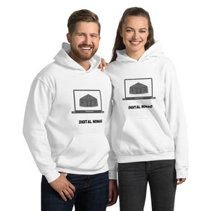 Digital Nomad Loose Hoodie - Online Native Urban Style For Men & Women