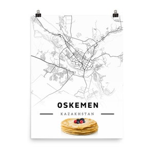Oskemen Wall Art Decor - City of Bliny Poster, Kazakhstan