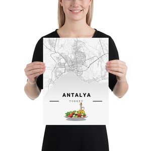 Antalya Wand Kunst Dekor - moderne Stadt Poster, Türkei