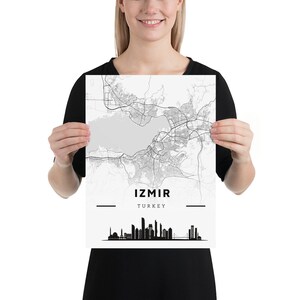 Izmir Wall Art Decor - Modern City Poster, Turkey