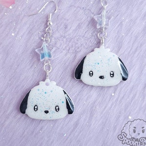 Pocha Dog Earrings ~  Pastel Goth Kawaii Harajuku Jfashion Sweet Lolita Yumekawaii Fairy kei Aesthetic SpookyPoodle