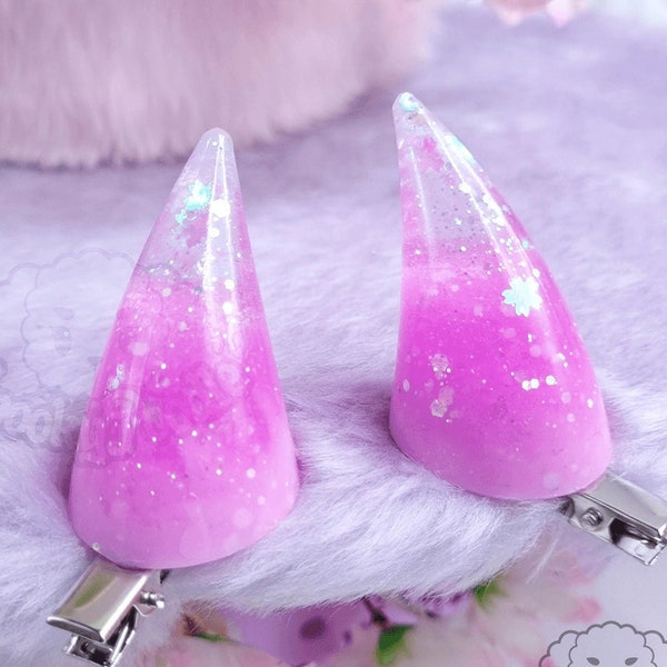 Pinces à cheveux cornes Kawaii MTO ~ Pastel Goth Jfashion Harajuku Halloween diable Halloween Cosplay Costume Yamikawaii SpookyPoodle