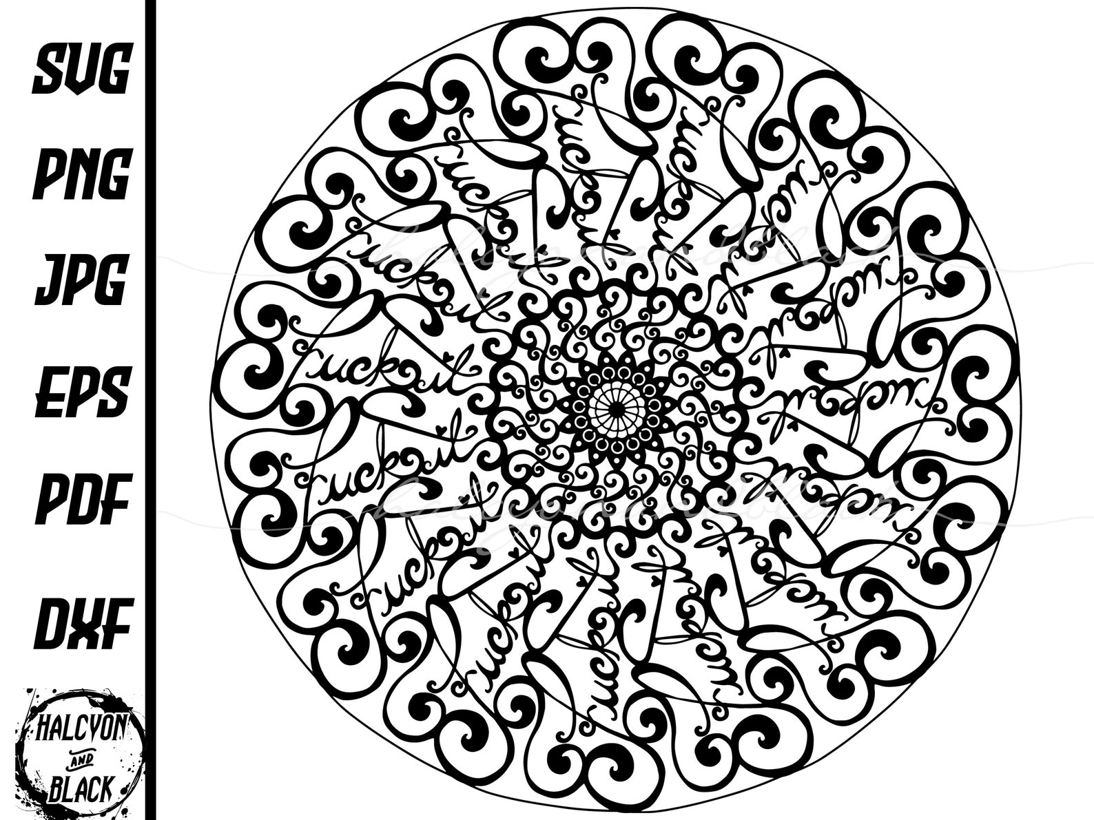 F it Mandala SVG Cuss Word Adult Humor svg files for cricut | Etsy