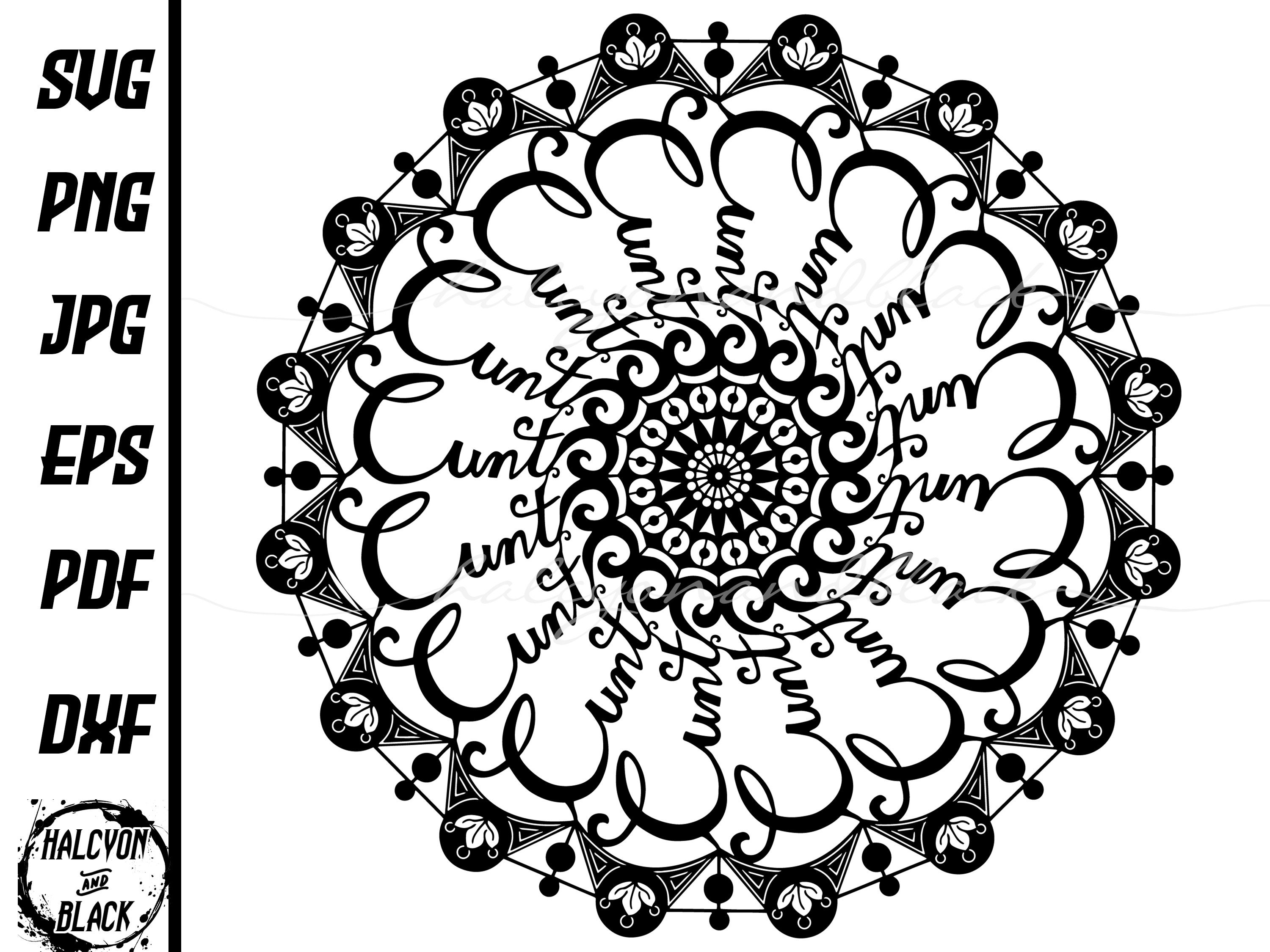 Adult Humor Mandala SVG Mature Swear Word for Cricut Cunt | Etsy