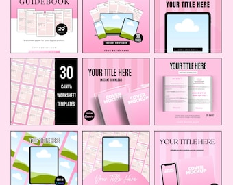 Modèles de maquette Canva : ebook, agenda, bloc-notes (modifiables)