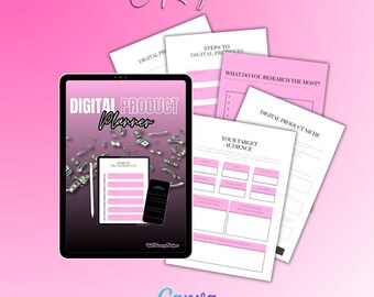 Digital Product Planner, Canva Template, Rebrand & Resell, DFY planner