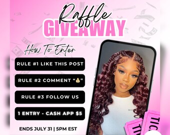 Modèle de Flyer DIY tombola : concours Instagram (modifiable sur toile)