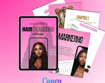 Ebook professionnel de coiffure en ligne : modèle Canva (PLR/MRR)