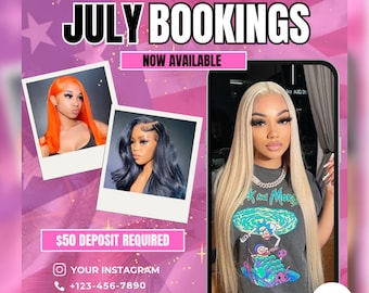Modèle de Flyer de réservation, modèle de Flyer DIY, Flyer en toile, entreprise de beauté, réservations disponibles Flyer, coiffure, technologie des cils, technologie des ongles