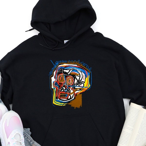 Skull Hoodie, Basquiat Hoodie, Pop Art Gift
