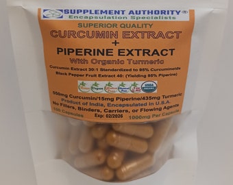 Turmeric Curcumin High Potency 95% 2000mg with Piperine Black Pepper Extract - 100 Capsule Bag