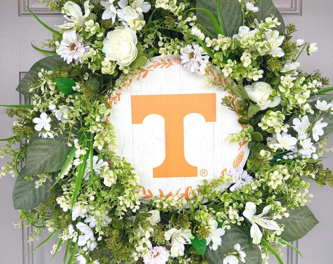 Tennessee Vols Luxury Floral Wreath Elegant Everyday Door Hanger