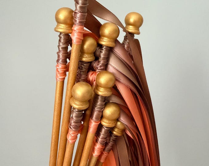 Custom Satin Ribbon Streamer Wands: Hand-Painted, Favors Props for Events Weddings Birthdays